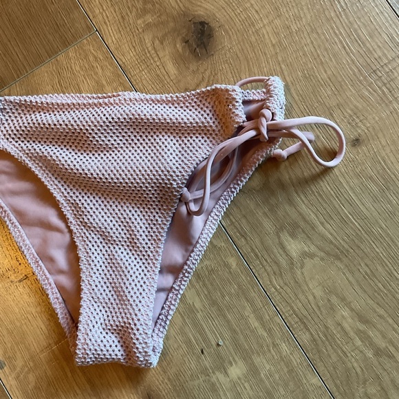 🩵 Victoria Secret Pink high-waisted bikini bottoms with tie-up sides Size Small - Picture 3 of 4